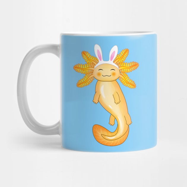 Cute Golden Easter Axolotl by Purrfect